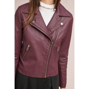 Anthropologie Shrunken Vegan Leather Moto Jacket